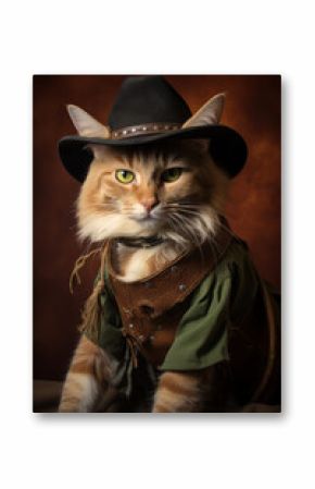 Cat as a Wild West cowboy