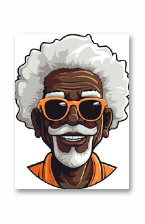 Cool afro old man wearing sunglasses