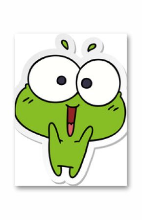 sticker cartoon kawaii excited cute frog