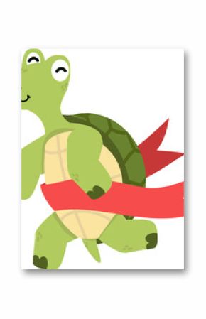 The wild turtle runs to the finish line