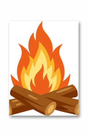 Autumn Cozy Bonfire and Logs   High Resolution, Isolated on Transparent Background, Cartoon Style