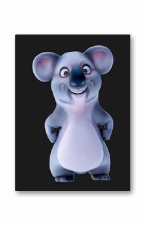 Fun 3D cartoon koala with thumbs up and down