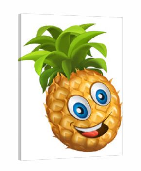 cartoon vegetable smiling and looking pineapple / illustration for children