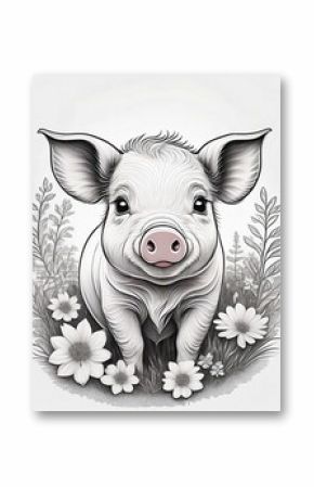 Ausmalbild - Ferkel