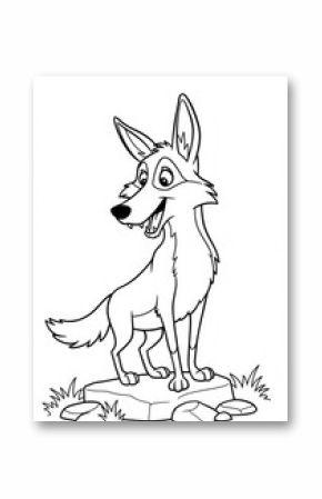 coyote on a rock coloring 
