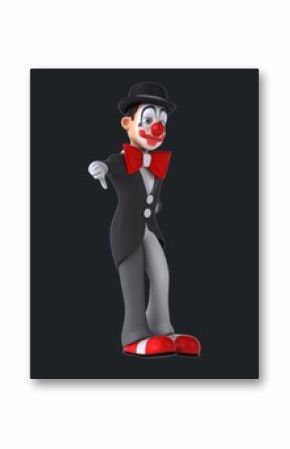 Fun cartoon clown with thumbs up and down