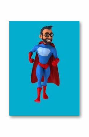 Fun 3D cartoon superhero walking