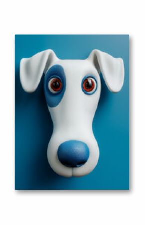 creative cartoon illustration of dog face icon