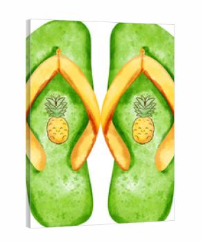 watercolor flip flops