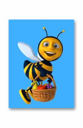 Fun 3D cartoon bee with fruits