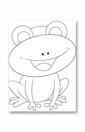 Frog cartoon coloring page