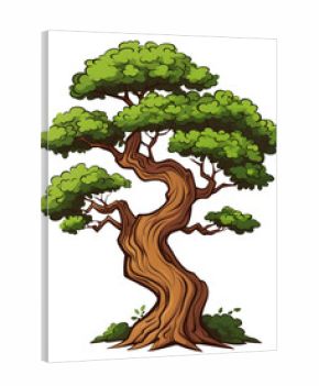 PNG Isolated tree cartoon bonsai plant.