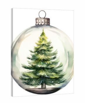 Glass ornament christmas tree hanging