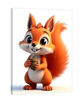 squirrel with a nut 3D cartppm