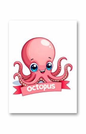 cheerful cartoon octopus