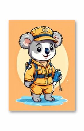 funny illustration of a cartoon bear