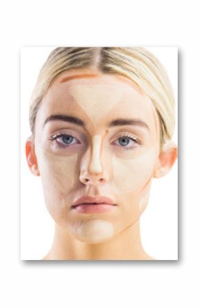 Portrait of woman with contouring makeup