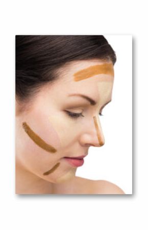 Portrait of woman with contouring makeup