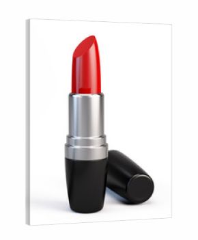 Red lipstick isolated on white background