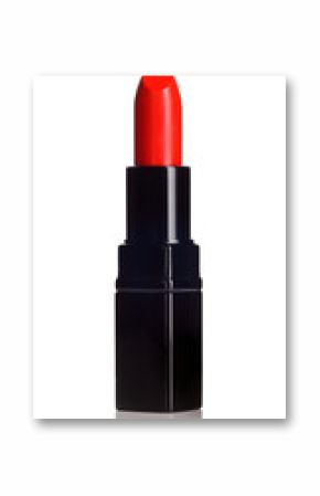 Red lipstick on white background.