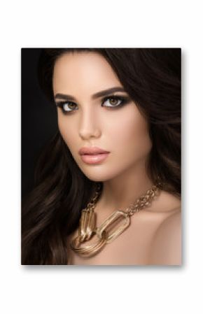 Beauty portrait of young pretty brunette girl