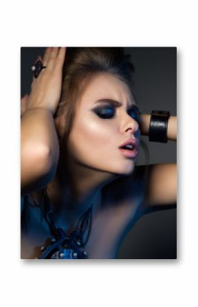 Beauty portrait of young emotional woman
