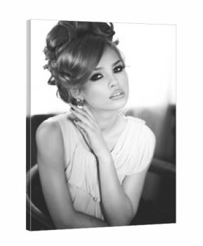 Portrait of Beautiful Blond Woman with Long Hair and Clean Skin. Brigitte Bardot look. Perfect Make-Up and Coiffure
