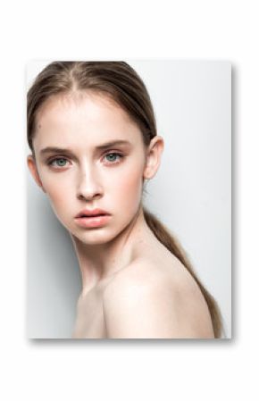 Beautiful woman girl natural makeup spa skin care