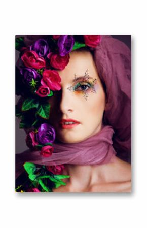 Portrait of a woman in flowers 