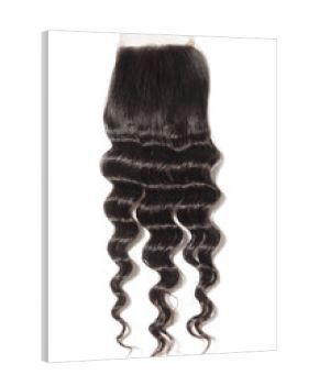 Loose deep wave curly black human hair weaves extensions lace closure