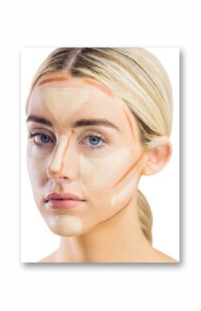 Portrait of woman with contouring makeup