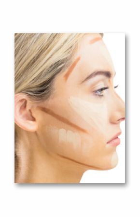 Portrait of woman with contouring makeup