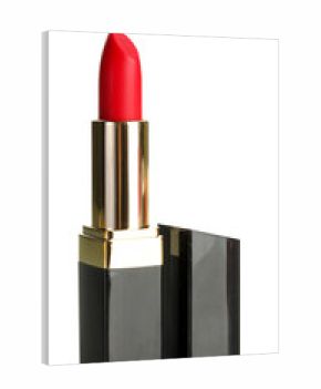 Beautiful red lipstick isolated on white