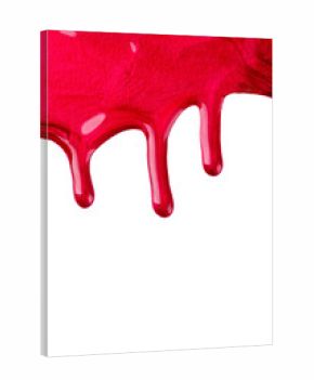 Red paint blots on isolated white background