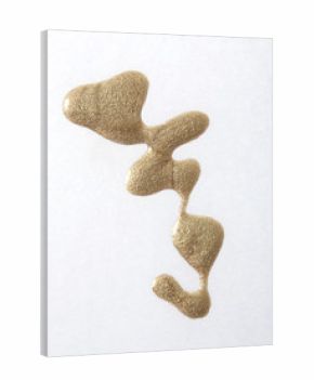 Gold color abstract shape nail varnish