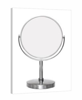 Desktop make up cosmetic mirror isolated on white background