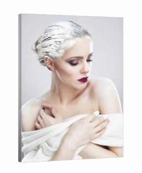 Portrait of a beautiful woman with creative makeup