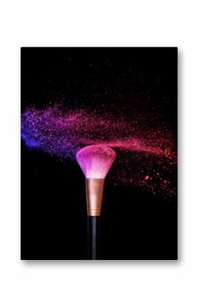 makeup brushes with explosion blue powder