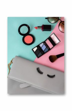 Fashion woman essentials, cosmetics, makeup accessories