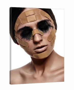 Fashion beauty Woman with black Powder on Eyes
