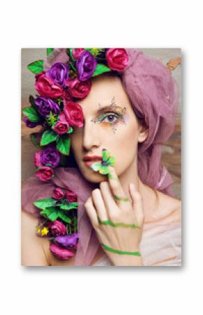 Portrait of a woman in flowers 