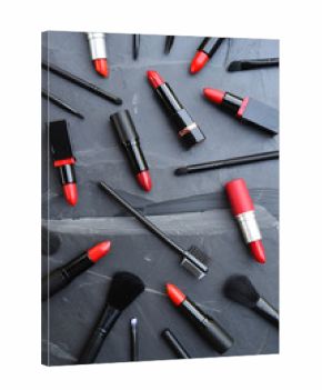 collection of make up and cosmetic beauty products arranged