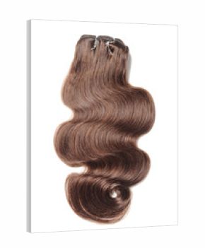 Clip in body wavy brown human hair extensions 