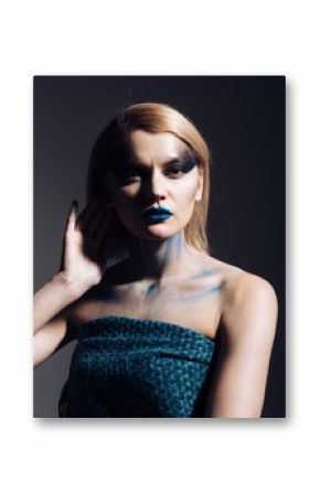 Hair loss and care. Makeup cosmetics and skincare. Sexy girl with fashion makeup. Halloween. Sexy woman with fashion makeup. Beauty salon and hairdresser. Glamour fashion model. Confident beauty