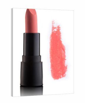 Color lipstick with smudged stroke isolated