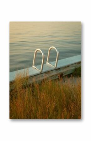 Ladder into the bay in Saltaire on Fire Island, New York