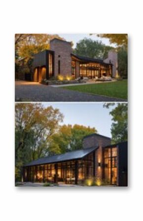 Modern Architecture Blends With Nature in a Beautifully Designed House at Dusk