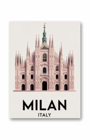 Vintage Travel Poster of Milan, Italy  