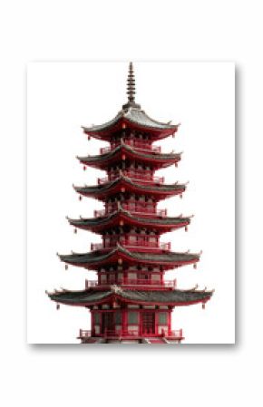 Traditional japanese pagoda structure cultural landmark architectural model studio setting detailed heritage cut out png