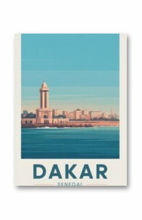 Vintage Travel Poster Dakar, Senegal 